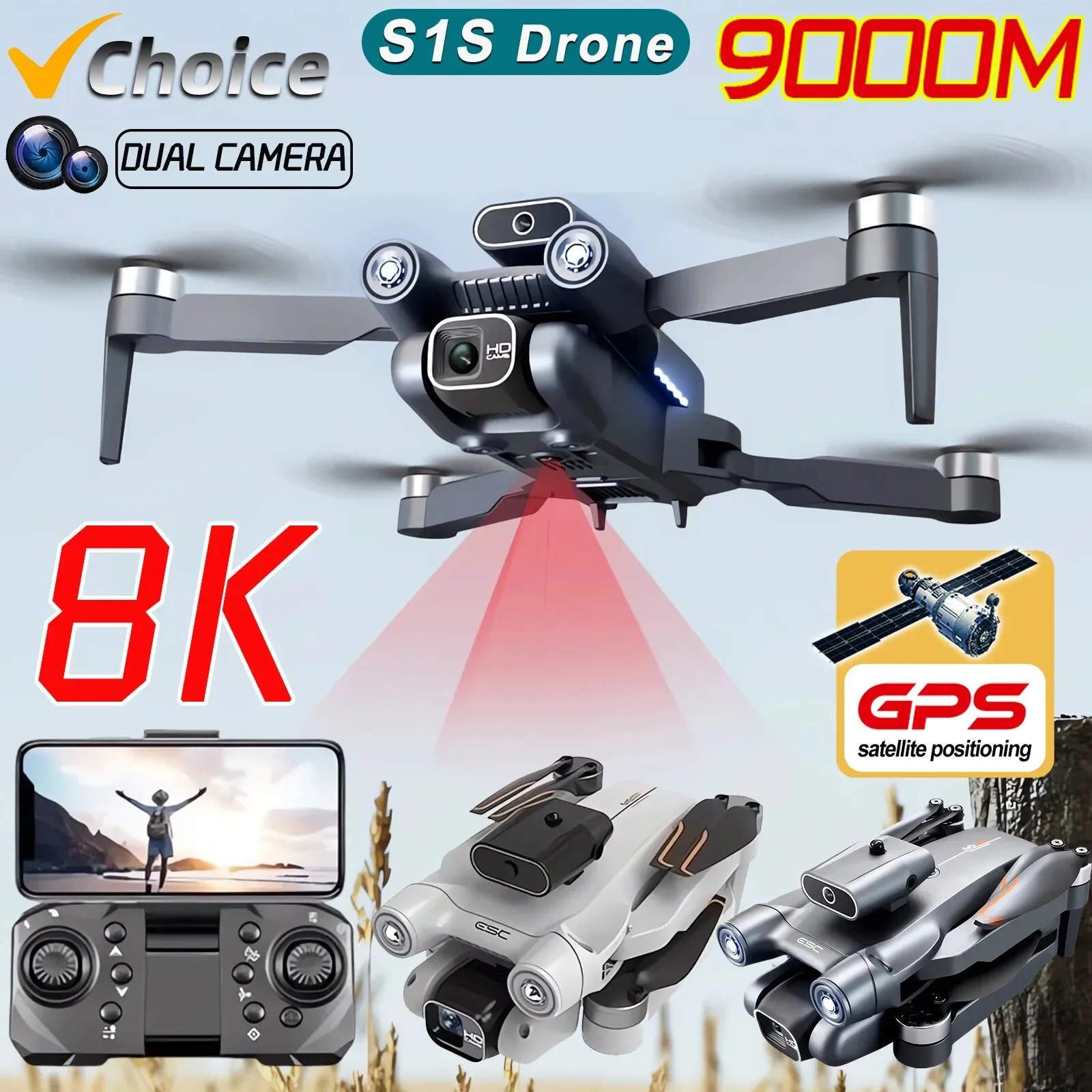 Home Security Cameras Outdoor - Nuovo S1S 5G GPS Drone Camera