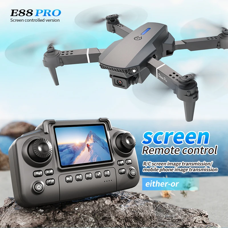 Home Security Cameras Outdoor - Drone professionale E88 PRO con schermo
