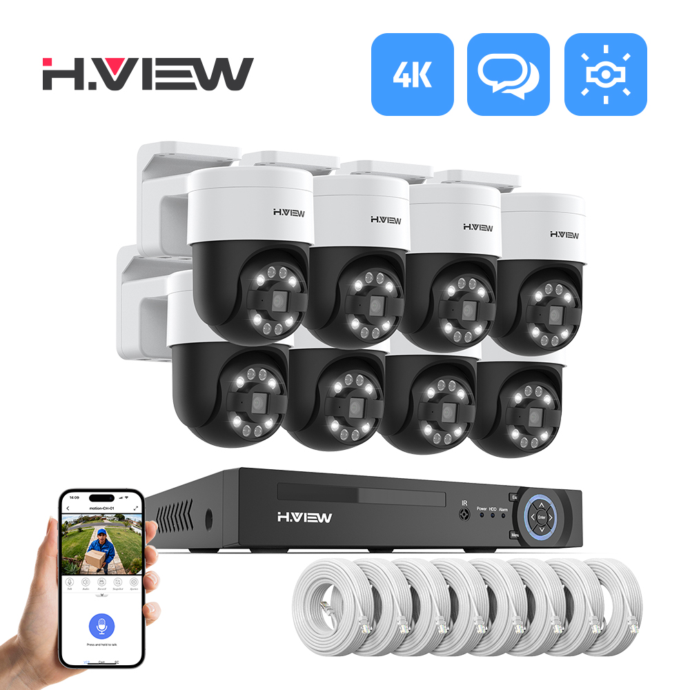 Home Security Camera Installation - H.view 8Ch 4K 5MP 8MP Sistema