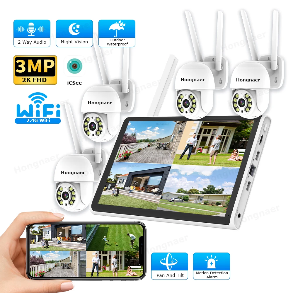 Home Security Wireless Camera - Kit di Videosorveglianza Wireless Hongnaer 2026