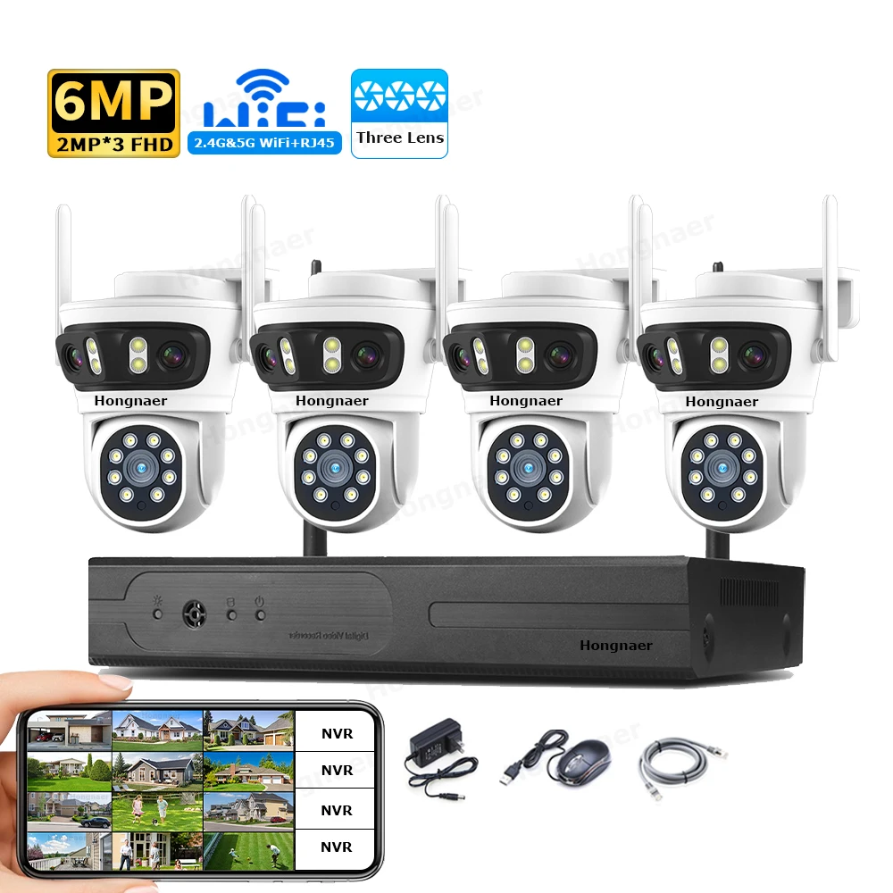 Home Security Wireless Camera - Kit Sistema di Videosorveglianza Domestica Hongnaer