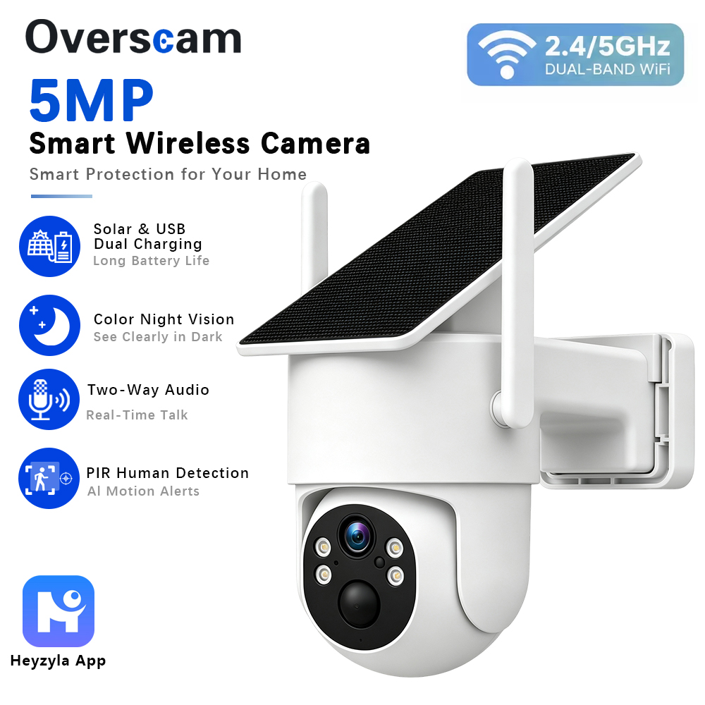 Home Security Wireless Camera - Telecamera PTZ da 5MP ad energia