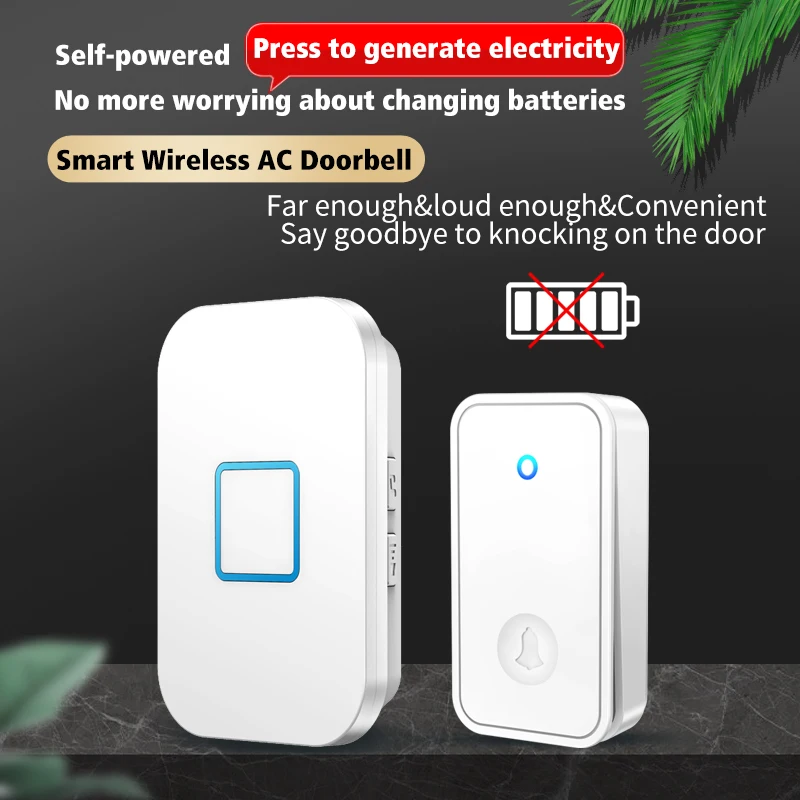 Home Security In My Area - CACAZI Campanello per porta impermeabile autoalimentato,