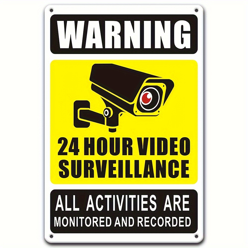 Home Security Camera Installation - Segnale di avvertimento per videosorveglianza 24