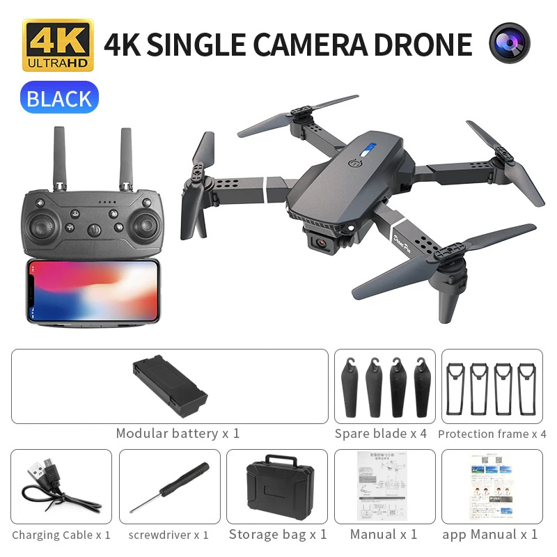 Home Security Cameras Outdoor - Il drone pieghevole intelligente E88 supporta