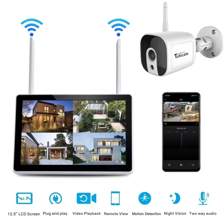 Kit NVR Wi-Fi TUYA Smart 4CH c - Home Security Wireless Camera recensione e prezzo